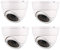 sourcing map Fake Security Camera Dummy Dome CCTV with Blinking Red LED Warning Light for Home Outdoor Indoor White 4pcs
