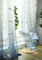 Lactraum Gardine Kinderzimmer Mädchen Junge Tranparent Bestickt Stern Mond Voile blau Gradient mit Universalband 100 x 245 cm (BxH)