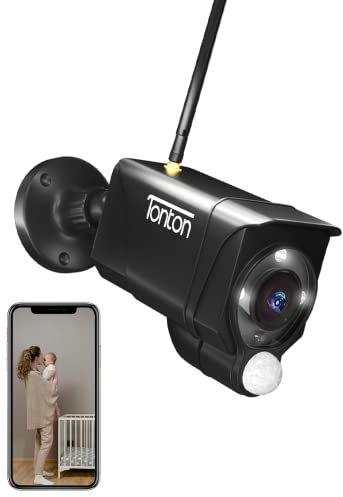 Tonton 3MP CCTV Camera Outdoor, WiFi Floodlight Security Camera with Color Night Vision, PIR Motion Detection with Siren & Email Alerts, 2 way Audio, SD Card Slot, Alternatively Work with NVR set