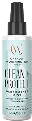Charles Worthington Clean and Protect Daily Defence Mist, Antibacterial, Hyaluronic Acid, UV Protection, 150 ml
