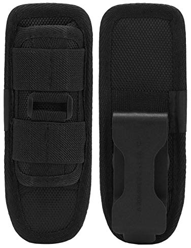 OUKENS Taschenlampe Holster, Taktische Taschenlampe Tasche Halter, 360 Grad drehbar Nylon Taschenlampe Tasche mit Gürtel Clip, LED Fackel Holster Fall Schwarz(401#)