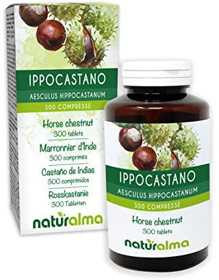 Hästkastanj (Aesculus hippocastanum) frön Naturalma - 150 g - 300 tabletter - Kosttillskott - Naturligt och Veganskt