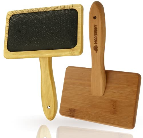 Woolbuddy Large Hand Carders - 2 Piece Set for Wool, Needle Felting, Dog Grooming & Weaving