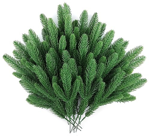 Hananona Artificial Pine Branches, 50 Pcs Christmas Greenery Stems