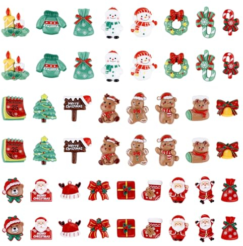 Lot de 50 Mini Figurines de Noël en résine pour Loisirs créatifs, Scrapbooking, Bricolage