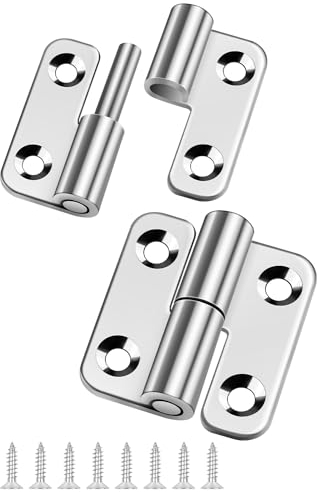 2 Stück Abnehmbares Scharnier 1.5 Inch, Bolatus Scharniere Klein Edelstahl 304 Türscharnier Abnehmbare Türscharniere Klappbar für Linkshänder