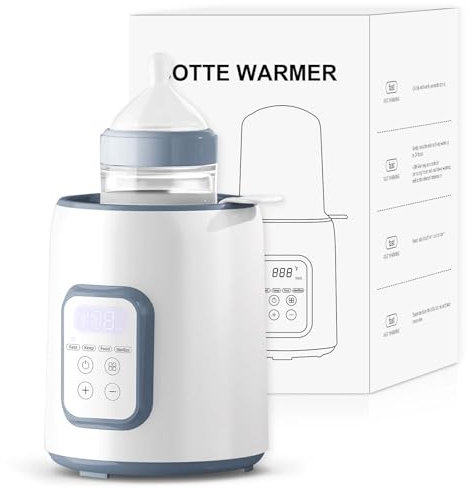 Bottle Warmer, 8-in-1 Baby Bottle Warmer and Steriliser with LCD/Timer, Smart Temperature Control and Automatic Shut-Off, BPA-Free Baby Milk Warmer for All Bottles with Breast Milk or Formula