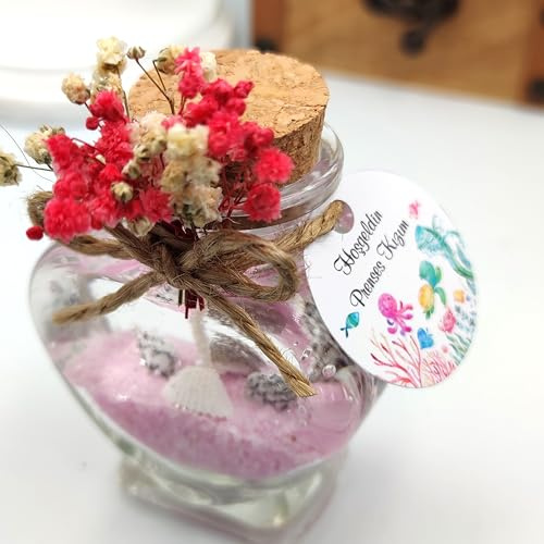 bomboniere matrimonio, bottigliette vetro Candele in un barattolo di profumate battesimo,vasetti vetro anni ragazzo, comunione, cresima,piccolo regalo (gel bianco sabbia rosa, set da 100)
