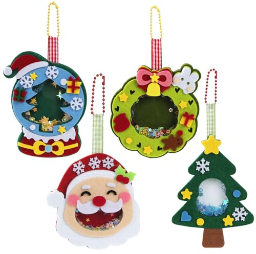 ZLLkeji Kit de Bricolage en Feutre Pour Enfants Kit de Décorations de Noël Arts et Artisanat pour Débutants Activité Manuelle Enfant 3 Cadeaux pour Garçons et Filles