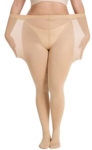 MELLIEX Collant Donna Curvy Taglie Forti XL-4XL, Calze Color Carne Donna Tights Opaco Vita Alta Leggins Microfibra 70 Denari Plus Size Opaco Vita Alta