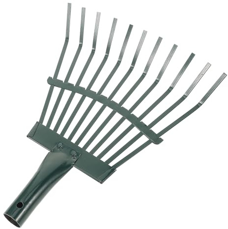 Gadpiparty Rastrello per Foglie da Giardino Piccolo Manico, Acciaio al Carbonio ad Alta Resistenza per Giardinaggio Domestico e Attività Outdoor, Leggero e Multifunzionale per Pulizia Prato