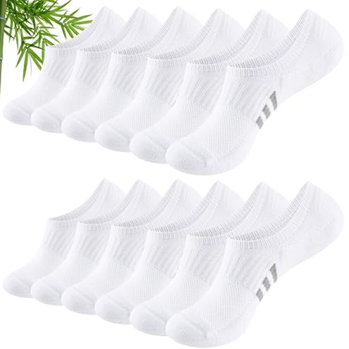 Stoeury Osynliga Sportsockor för Kvinnor i Bambufiber, 35–38 och 39–42. Damsporter Låga Sockor Sommar, Vadderade Löparstrumpor Andningsbar Antibakteriell. En Present för Både Män och Kvinnor