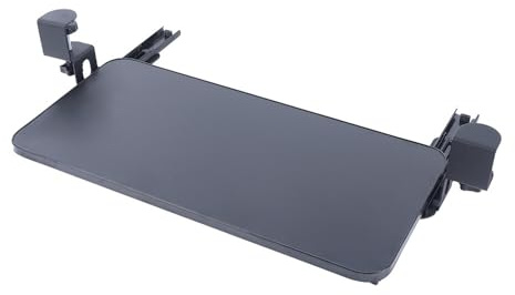 MELAQULY Ripiano tastiera estraibile 52 x 25 cm con morsetto a C, montaggio sotto il tavolo, estrattore per tastiera ergonomica per computer per casa e ufficio