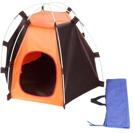 Hundtält utomhus – 69 cm bärbart husdjurskydd, vattentät polyester campingtillbehör, robust glasfiberram, vikbar skärm, stödjande resesäng | inomhus trädgård lusthus för hundar gräsmatta