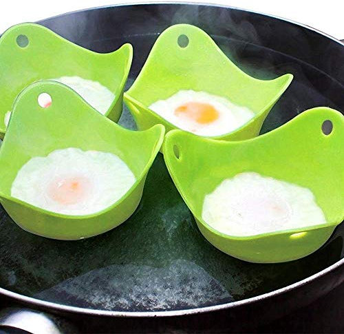Uteruik - Molde de silicona para escalfar huevos, 4 unidades
