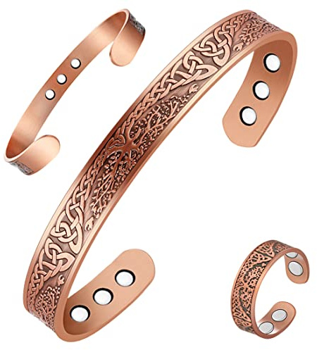 Vicmag Copper Magnetic Bracelet for Women Ladies 9X Strength Bangle Ring