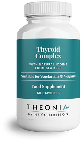 Theonia Thyroid Complex Supplement - Copper, Iron, Zinc, Selenium, Vitamin B Blend - Advanced Thyroid Function - 60 Capsules/30 Servings - Non-GMO, Vegan
