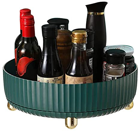 Vassoi Rotanti Conservazione Rotante 360°, Vassoio Rotante Spezie Armadio Mensola per Spezie Range Cucina Carosello Spezie Porta Spezie Rotante Vassoio Girevole Rotondo per Cucina