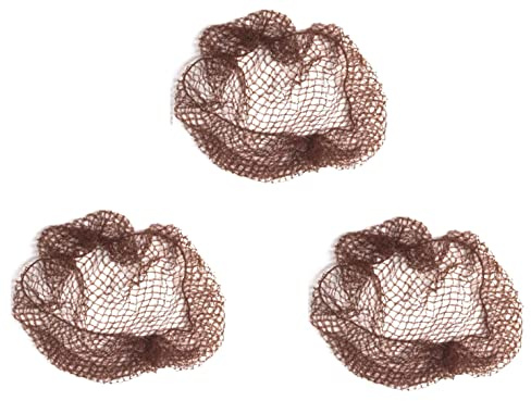 Mytoptrendz 3 retine per capelli da donna, elasticizzate, in rete, grandi e setose, colore marrone