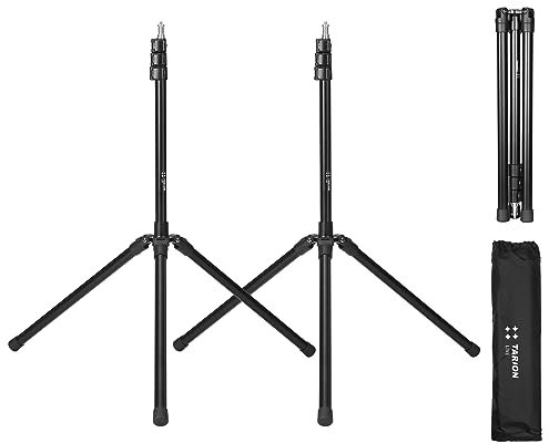 TARION Reverse Studio Lighting Stand - 2PCS 200cm Foldable Light Stand Aluminum Photography Tripod Stand Lightweight with Carry Bag for Flash Reflector Umbrella Softbox Ring Light Backdrop FLS-20T