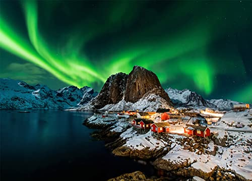 Puzzle 1000 Teile,Klassische Puzzles, Impossible Geschicklichkeitsspiel für die Ganze Familie, Farbenfrohes Legespiel - Norwegen Aurora Borealis, Home Dekoration