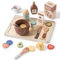 ROBUD Wooden Play Food Toys Set for Kids, 31 Pcs Breakfast Set Montessori Play Kitchen Toys, Educational Pretend Play Dishes with Accessories, Gifts for Girls Boys 3-6 Year Old Kids
