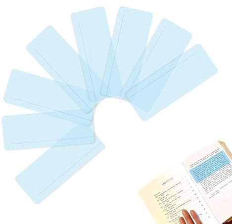 SANTUO Dyslexia Overlays 8 Pack with Blue Overlay for Dyslexia, Coloured Overlays for Reading and Visual Stress Relief Dyslexia Reading Aids for ADHD Irlen Syndrome Children and Adults
