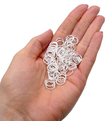200 Stück Spaltringe 10 mm Versilbert (1 mm Dicke) – Stabile Offene Ringe für Schmuckherstellung, Ideal zum Verbinden von Verschlüssen, Anhängern & Schmuckteilen, Bastelzubehör
