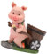 FewNvWa Escultura de Cerdo como Maceta para Flores, Tirando de Carro de Cerdo
