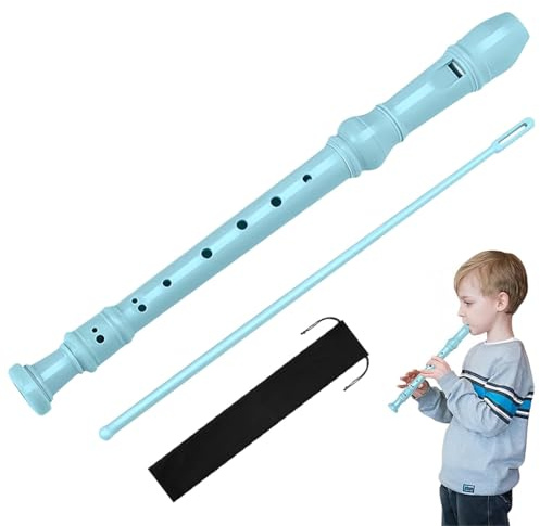 Flauto a becco soprano per principianti, bambini, con set di pulizia, borsa di cotone, tabella delle dita, Adatto a Scuole e Principianti, Resina ABS Ecologica, Rimovibile e Facile da Pulire