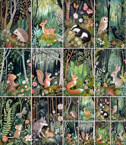 Friendly Forest rispapper, 20 x 26,5 cm (6 ark) – 6x decoupagepapper för collage, mixed media, kortmakeri och hantverk, decoupage av CRAFT KREATIVELY