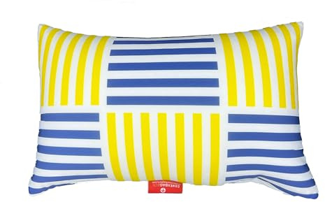 COVERBAGBCN Cojín antiestrés Cuadrado 36 x 24 cm de Bolitas Rayas marineras