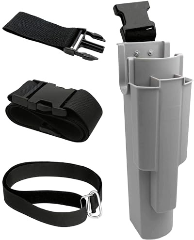 Window Cleaning Holster with Belt and Quick-Connect Leg Strap, Removable Side Bucket, Detachable Squeegee Holder Tool, Carry Multiple Tools on Waist, Ideal Cleaners Kit, Grey