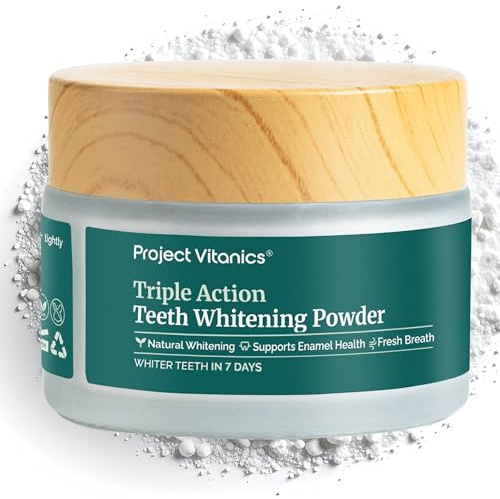 Project Vitanics Pap+ Teeth Whitening Powder Nano Hydroxyapatite, Non-Peroxide, Enzyme Formula, Enamel Safe, Sensitivity Free Tooth Whitening UK CPSR Certified