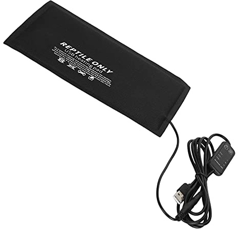 Naroote Coussin Chauffant pour Reptiles, Tapis de Contrôle de Température USB Réglable pour Tortues Lézards, Coussin Chauffant étanche pour Animaux de Compagnie Reptiles (Grand : env. 17,6x16,2x15cm