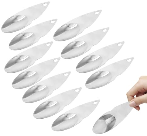 Lurrose Set 12 Pezzi Cucchiaio per Tagliare Kiwi in Acciaio Inox Pelapatate e Cucchiaio da Scavo, Utensili Leggeri e Igienici per Frutta, per Cucina e Preparazione Alimenti