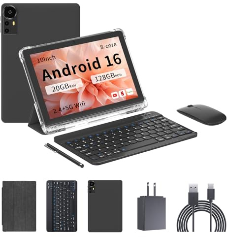 BYANDBY Tablet with Keyboard | Android 16 | Tablet 10 inch | 2 in 1 Tablet