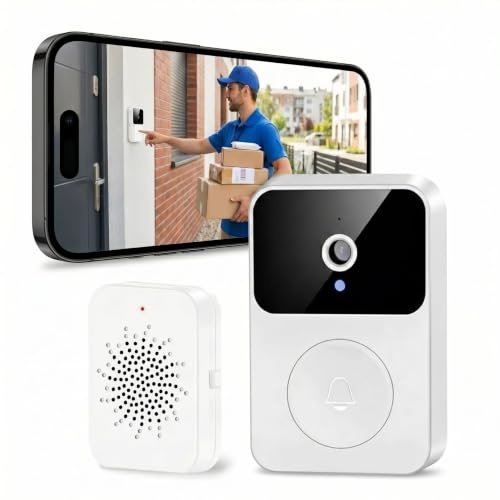 Genérico Videotimbre Inalámbrico WiFi 2,4 GHz con Cámara HD 1080P, Visión Nocturna, Audio Bidireccional, Control Desde App Móvil, Montaje Sencillo Sin Cableado