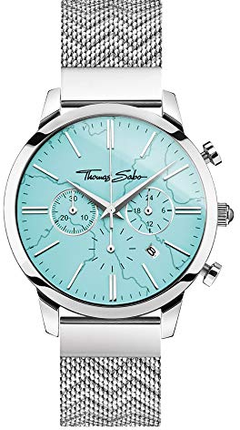 Thomas Sabo Herren Analog Quarz Uhr mit Edelstahl Armband WA0366-201-215-42 mm