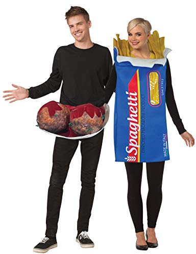 Polpette & Spaghetti Coppie Costume Cibo Italiano Dress Up Party Halloween Costumi, Adulto Taglia unica