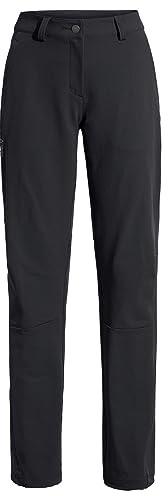 VAUDE Damen Wanderhose, Women's Strathcona Pants II, hoch elastisch, strapazierfähig, 80% windabweisend, atmungsaktiv und schnelltrocknend, Black, 40-Short