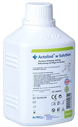 Actolind w Solution 350 ml – antiseptische Wundspüllösung. Schmerzfreie Reinigung, Spülung & Befeuchtung bei akuten, chronischen, infizierten Wunden/Verbrennungen. CE III, MPG, PHMB. PZN: 16684733