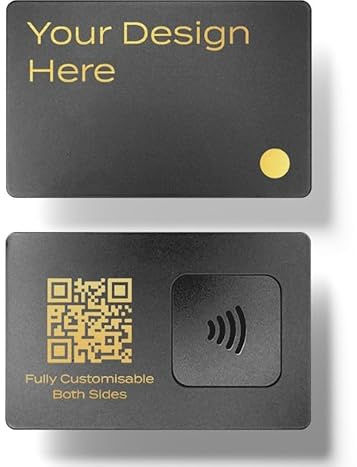NFCTAGIFY Individuellt digitalt visitkort i metall – premiummodern design, NFC-elektronikkort (guld)