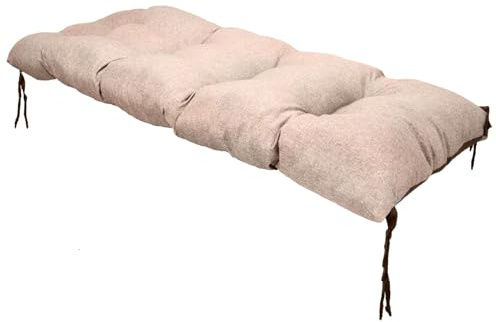 Grand Filippo Cuscino Panca Giardino 160 x 55 cm (1 Pezzo) - Impermeabile Cuscini Per Panca Con Stringhe Di Fissaggio - Cuscini Da Esterno Resistente Alla Muffa E All'umidità - Beige