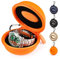 HELMDY Watch Travel Case for Women & Men: Portable Single Watch Box Organizer Travel Watch Case 1 Slot - Fits all Wristwatches & Smart Watches up to 50mm（Orange-1 Piece）