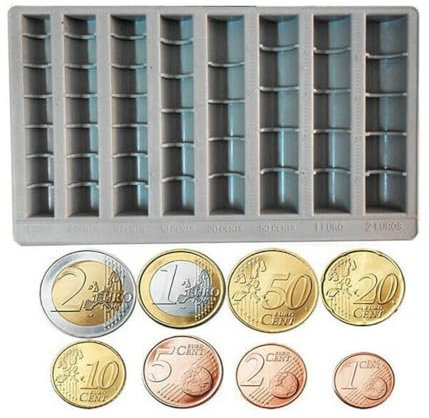 OISE ART STORE Trade Shop - Vassoio Porta Monete Divisore Classificatore Soldi in Plastica con 8 Settori