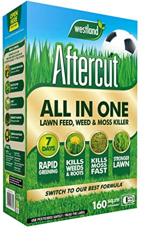 Aftercut All in One Lawn Feed, Weed and Mosskiller 160m2 Box