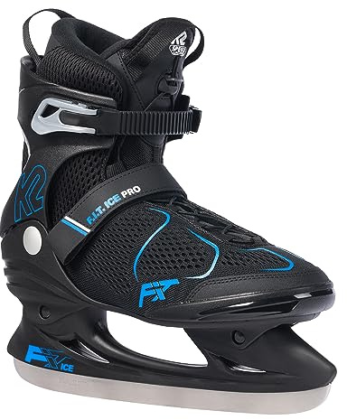K2 F.i.t. Ice Pro Patines de Hielo, Hombres, Negro y Azul, EU: 44 (UK: 9.5 / cm: 28.5