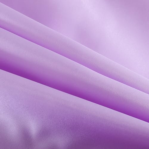 XXR Lilac Satin Silk Complete Bedding Set Duvet Cover Fitted Sheet 4 Pillow Cases 6 Pcs (Lilac, Super King)