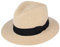 Panama Fedora Hut aus Papierstroh, knautschbar, faltbar, mit Band und verstellbarem Schweißband in Farben, natur, 54